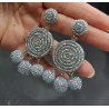 Beaded bead oorbellen zilver