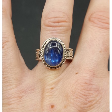 Zilveren ring gezet met Kyaniet 17.3 mm of 18 mm