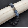 Stretch armband met matrix stene en Lava stenen