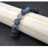 Stretch armband met matrix stene en Lava stenen