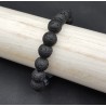 Stretch armband met matrix stene en Lava stenen