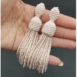 Licht roze tassel oorbellen