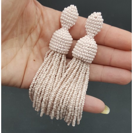 Licht roze tassel oorbellen