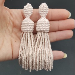 Licht roze tassel oorbellen