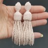 Licht roze tassel oorbellen