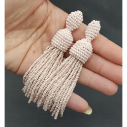Licht roze tassel oorbellen