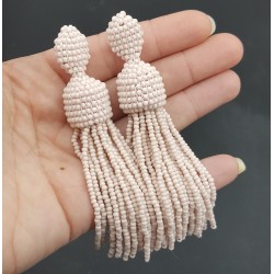 Licht roze tassel oorbellen