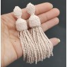 Licht roze tassel oorbellen