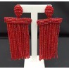Rode sprankling waterval tassel oorbellen