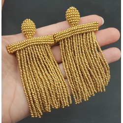 Goudkleurige waterval tassel oorbellen