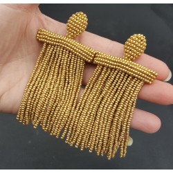 Goudkleurige waterval tassel oorbellen