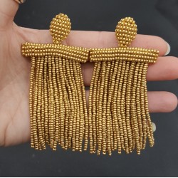 Goudkleurige waterval tassel oorbellen