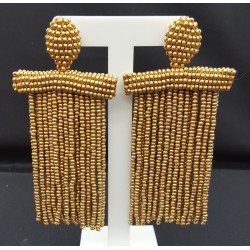 Goudkleurige waterval tassel oorbellen
