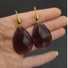 Vergulde oorbellen met grote Amethist quartz briolet