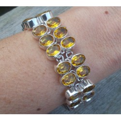 Zilveren armband met twee rijen ovale Citrien