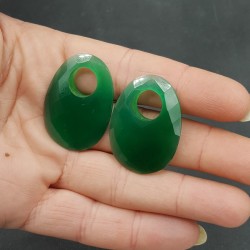 Creool hanger set met ovale groene Onyx