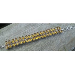 Zilveren armband met twee rijen ovale Citrien
