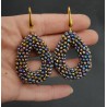 Vergulde oorbellen open druppel met multi kleuren metallic kristallen