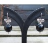 Zilveren oorbellen met ronde facet zwarte Onyx