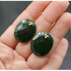 Vergulde oorbellen met ovale Emerald