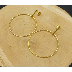 Vergulde oorbellen met ring groot