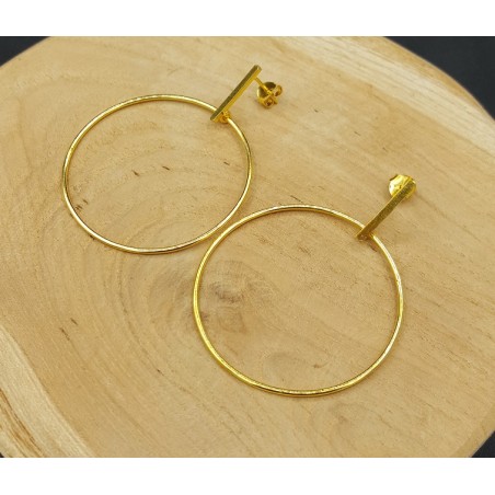 Vergulde oorbellen met ring groot