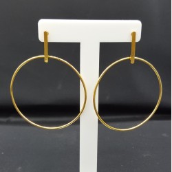 Vergulde oorbellen met ring groot