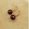 Oorbellen met grote ronde Granaat quartz