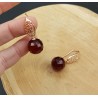 Oorbellen met grote ronde Granaat quartz