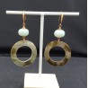 Oorbellen met Amazoniet en schelp