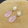 Zilveren oorbellen met roze Chalcedoon briolet