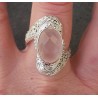 Zilveren ring gezet met ovale facet geslepen Rozenkwarts 19.7 mm