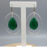 Zilveren oorbellen met Emerald groene quartz briolet