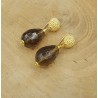 Oorbellen met Smokey Topaas briolet