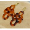 Oorbellen met bruine resin hanger