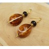 Oorbellen met schelp en Smokey Topaas