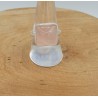 Zilveren ring gezet met vierkante Rozenkwarts 19 mm