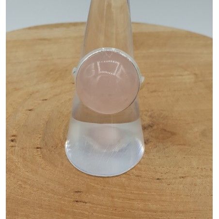 Zilveren ring gezet met ronde cabochon Rozenkwarts 17.7 mm