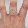 Zilveren ring gezet met ronde cabochon Rozenkwarts 17.7 mm