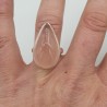 Zilveren ring met druppelvormige cabochon Rozenkwarts 17 mm