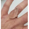 Zilveren ring met druppelvormige cabochon Rozenkwarts 17 mm