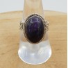 Zilveren ring gezet met Sugiliet in bewerkte setting 18 mm