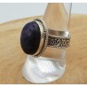 Zilveren ring gezet met Sugiliet in bewerkte setting 18 mm