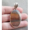 Zilveren hanger gezet met ovale Montana Agaat