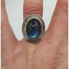 Zilveren ring gezet met Labradoriet ring maat 17.3 mm