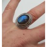 Zilveren ring gezet met Labradoriet ring maat 17.3 mm