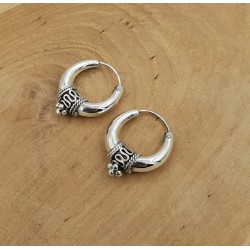 Creolen oorringen zilver bewerkt