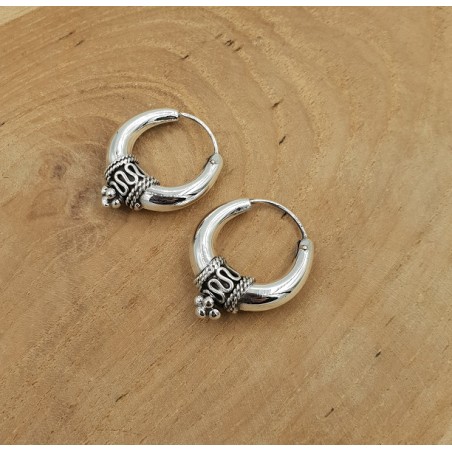 Creolen oorringen zilver bewerkt