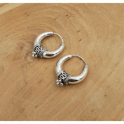 Creolen oorringen zilver bewerkt