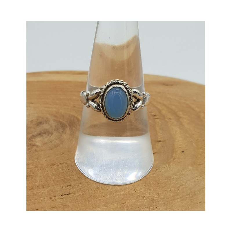 Zilveren ring gezet met Chalcedoon 18 mm